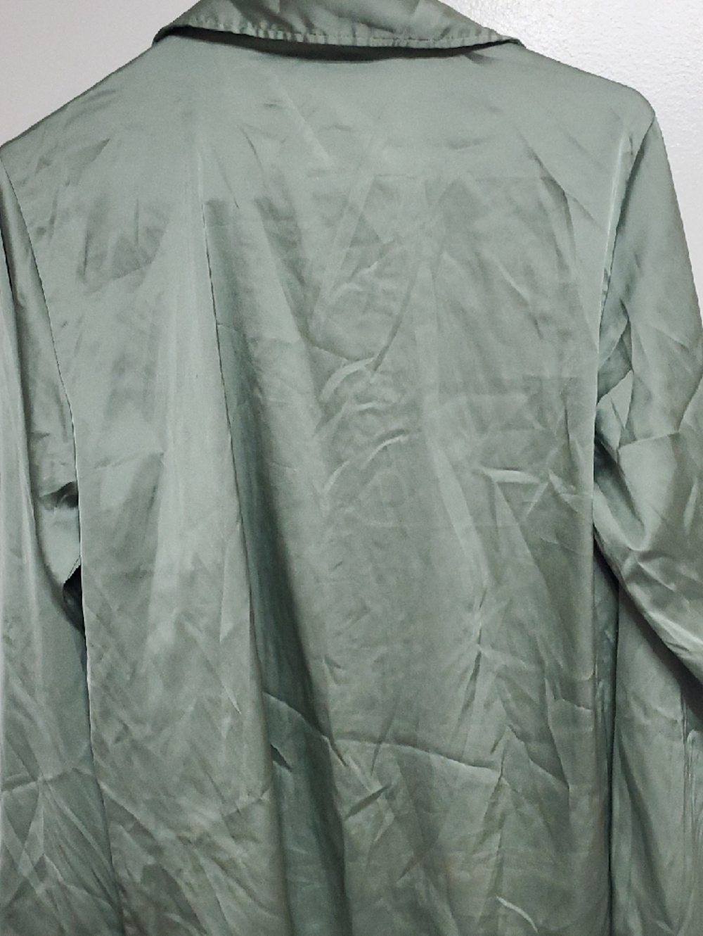 Silky Sage Green Button-Down Blouse - Picture 4 of 5